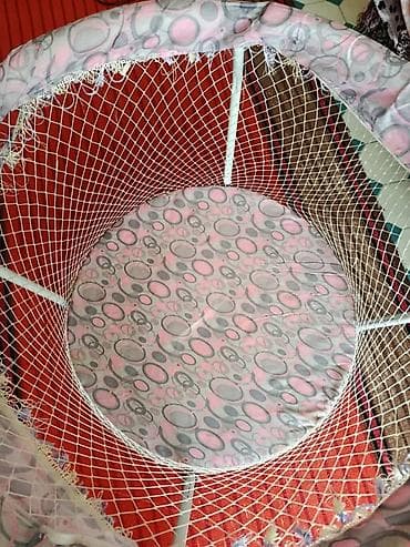 колыбель манеж: Продается Б/У детский круглый манеж-сетка — 1