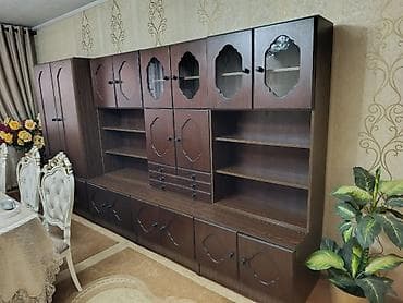 детский стеллаж для игрушек: Стенка-шкаф, Тип стенки-шкафа: Модульная, Для зала, Б/у, Особенности: Для хранения посуды — 2