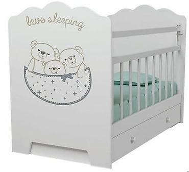 спальный мишок: Детская односпальная кровать, Для девочки, С бортиком, МДФ — 1