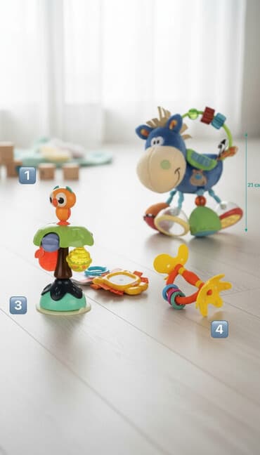 интерактивная игрушка: Набор игрушек, цена за всё 1.Бизиборд на присоске 2-в-1 «Совушка» — 1