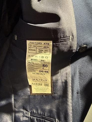 р 40: Мужской костюм, M, Б/у, цвет - Синий, Самовывоз, Бесплатная доставка — 3