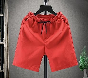 шорты мужской: Мужские однотонные шорты до колена - Модели: темно‑синие, зеленые — 5