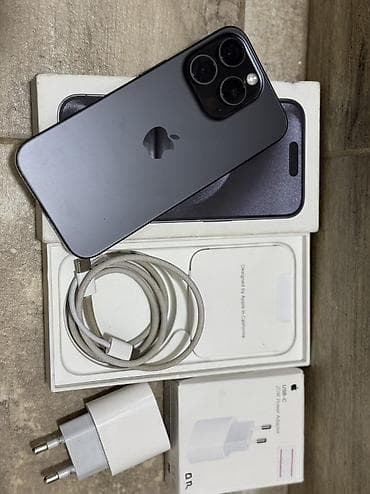 acer swift 1: IPhone 15 Pro, Б/у, 256 ГБ, Black Titanium, Зарядное устройство, Защитное стекло, Чехол, 83 % — 5