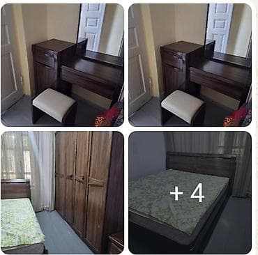 Спальный гарнитур, Двуспальная кровать, Дерево, цвет - Коричневый