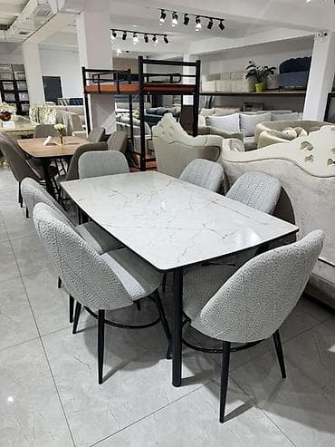 dinner table: Кухонный стол и стул, цвет - Серый — 2