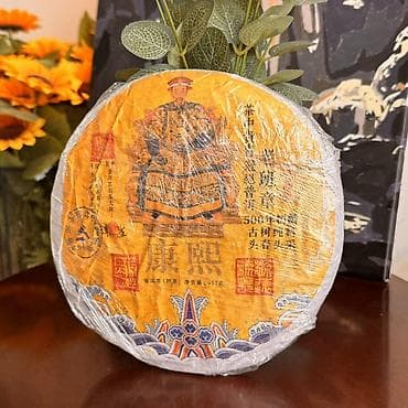козий сыр: Чай пуэр в блине (шэн/сырой), вес 357 г. - Классический круглый блин — 1