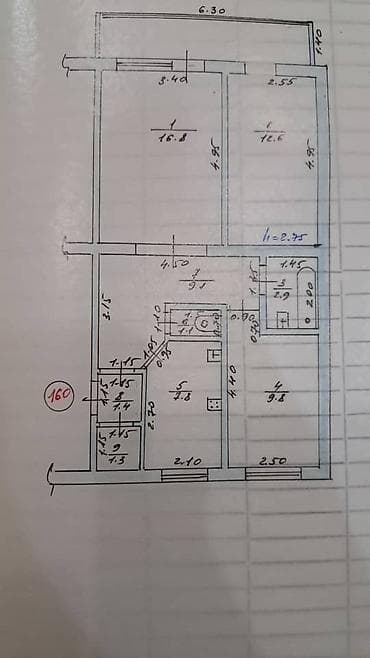 elegance stroy: 3 комнаты, 82 м², Индивидуалка, 12 этаж, Косметический ремонт — 9