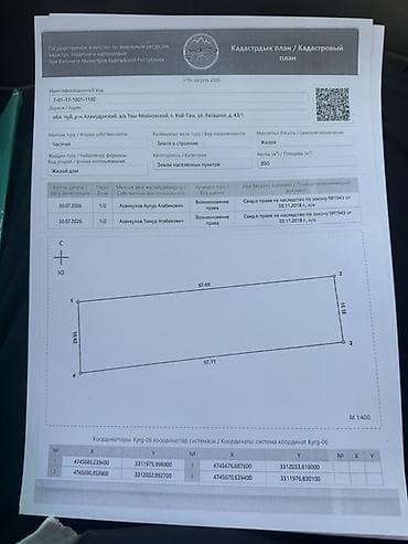 дом бгу: Жилой дом с землёй, Чуйская обл., р-н Аламудунский, а/о — 1