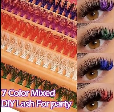 клеить стразы: Накладные пучковые ресницы Цветные и Коричневые DIY Eyelure Luxe 🌈 🤎 — 1