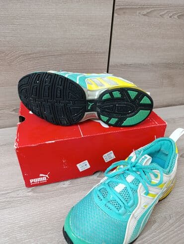 штаны puma: Кроссовки Puma для бега/тренировок. - Цвет: бирюзовый/лаймовый/белый — 4