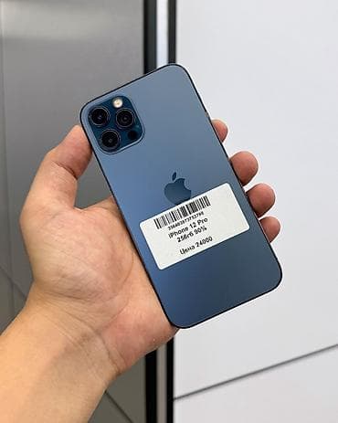 Мобильные телефоны и аксессуары: IPhone 12 Pro, Б/у, 256 ГБ, Pacific Blue, Защитное стекло, Чехол, В рассрочку, 90 % — 1