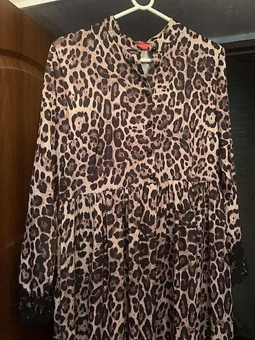 золотой ворон: Повседневное платье, Лето, Длинная модель, Трапеция, L, XL — 2