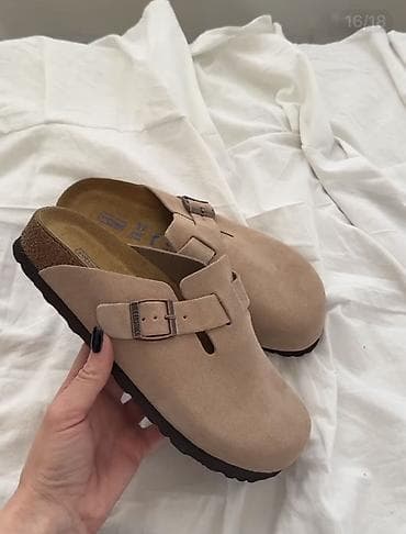 boston: Замшевые сабо Birkenstock Boston, бежевый нюд - Верх: натуральная — 4