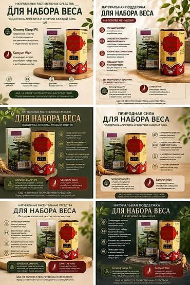 масси: Самюван. Жинсенг Натуральные растительные средства для набора веса — 1