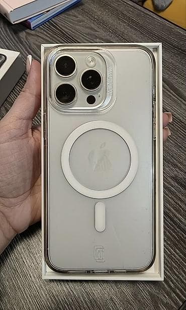 a03 core: IPhone 15 Pro Max, Колдонулган, 256 ГБ, White Titanium, Коргоочу айнек, Каптама, Кабель, 90 % — 1