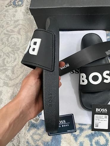 сандалии 38: Сланцы BOSS (Hugo Boss) с крупным логотипом на ремне. все абсолютно — 8
