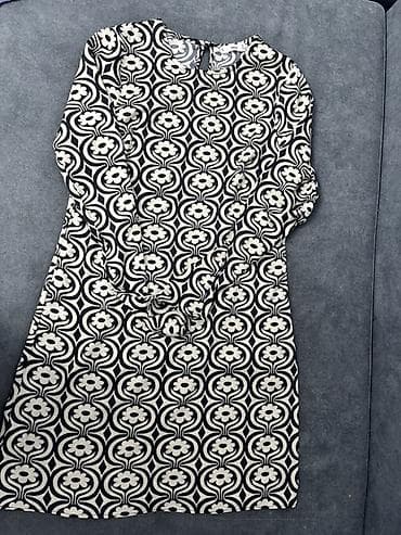 Личные вещи: Платье с длинным рукавом в графическом ретро-принте. Mango - Цвет — 1