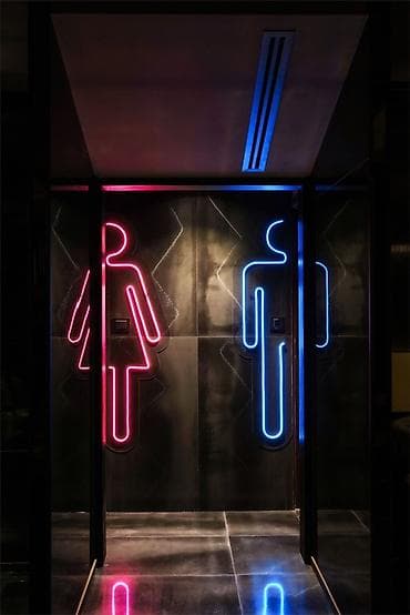 нион: Неоновые таблички «Туалет: Женский/Мужской» - Яркие контурные фигуры — 4