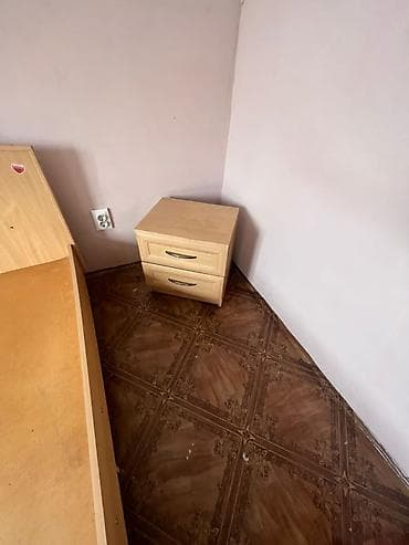 спальный гарнитур стенка: Спальный гарнитур, Двуспальная кровать, МДФ, цвет - Бежевый — 2