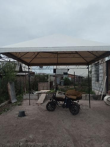 small table: Садовая беседка/шатер с металлическим каркасом и двускатной тентовой — 1