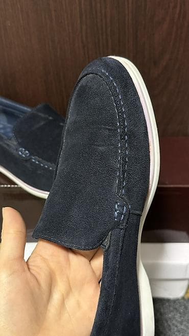 apple magic mouse 2: Мокасины мужские, темно‑синие - Материал верха: замша (нубук) — 2