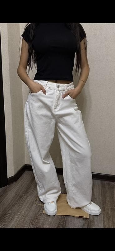 Джинсы, Трубы, Высокая талия, M, L — 4