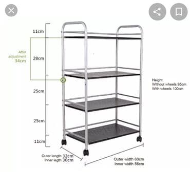 купить стеклянную полку: Этажерка (Стеллажи) универсальная с колесами 3х полка 2800 4х полка — 1