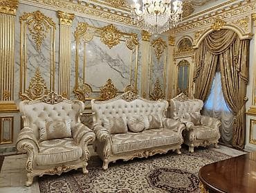 Комплект мягкой мебели, Новый, Бесплатная доставка, цвет - Бежевый