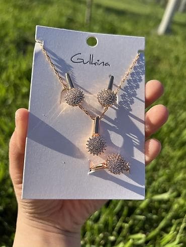 фурнитуру для бижутерии: Дубайский бижутерия 💍💎 Комплект украшений Gulina в розовом золоте — 10