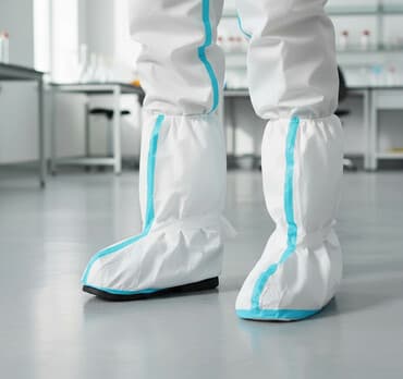 Кычкылтек жаздыктары: Многоразовые защитные бахилы-боты с высоким голенищем есть 100 пара — 1