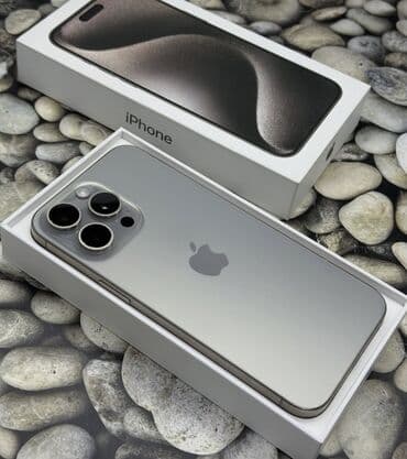 max: IPhone 15 Pro Max, Б/у, 256 ГБ, Natural Titanium, Защитное стекло, Чехол, Кабель, 94 % — 1