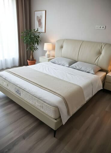 тумба под кровать: Двуспальная кровать, С мягким изголовьем, длина - 200 см — 1