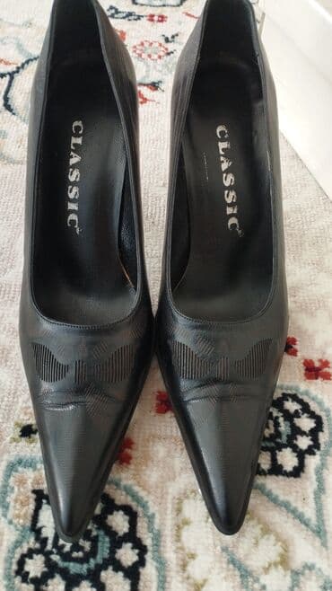 купить зимнюю мужскую обувь в бишкеке: Классические женские лодочки на высоком шпильке. - Цвет: черный - — 1