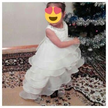 Детское платье, цвет - Белый, Б/у