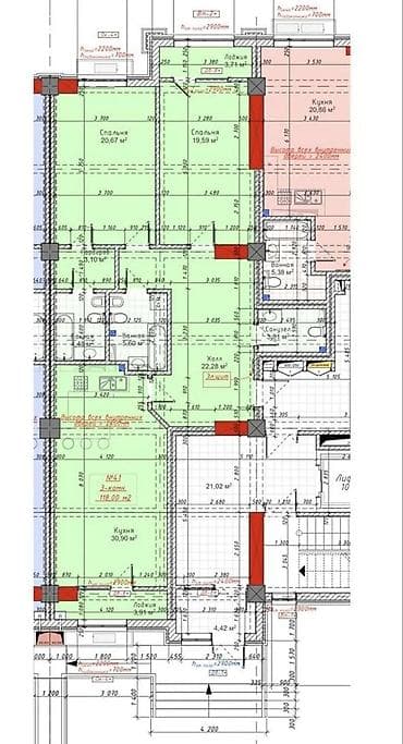 building: 3 комнаты, 118 м², Элитка, 1 этаж, Готовая ПСО (под самоотделку) — 2