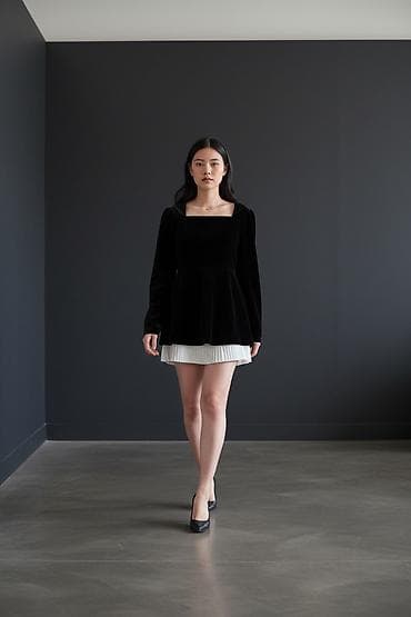 Вечернее платье, Коктейльное, Короткая модель, С рукавами, M