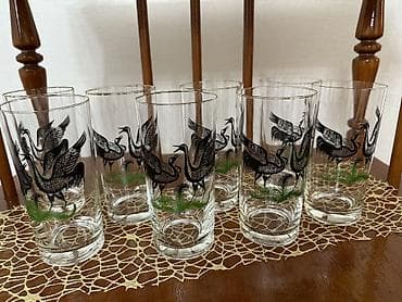 Аксессуары для кухни: Винтажные стаканы “Журавли” 
1200 сом за 8 штук — 2