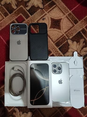 наушники apple цена бишкек: IPhone 16 Pro, Б/у, 256 ГБ, Natural Titanium, Коробка, 90 % — 1