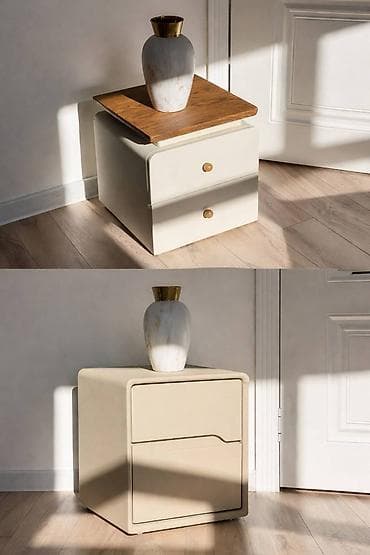 тумба в стиле лофт: Прикроватная тумба, Новый, Без зеркала, цвет - Бежевый, ЛДСП — 1