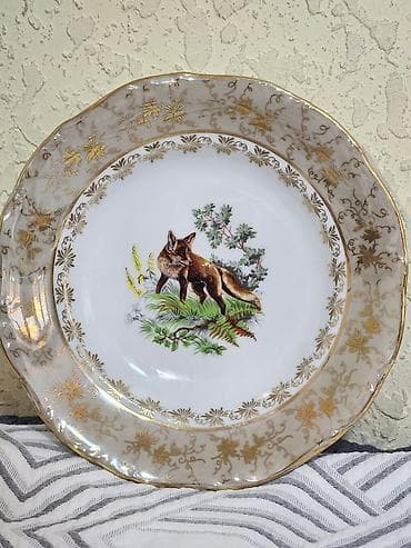 Посуда: Набор столовых тарелок из тонкого фарфора с охотничьей тематикой — 2