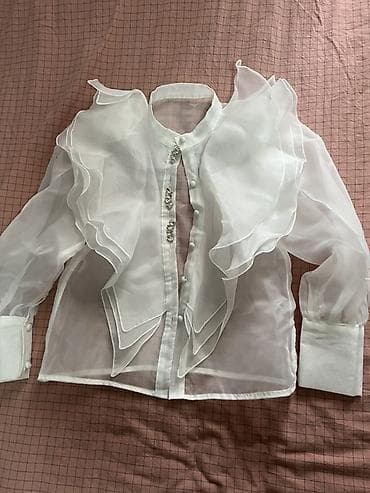 zimmermann платья: Блузка, Вечерняя, Однотонный, С воланами — 3