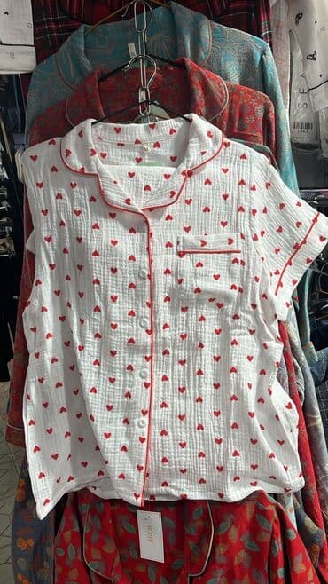 белая ночная сорочка: Пижама, Трикотаж, Турция, Все размеры — 6