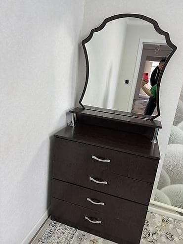 Туалетные столики: Туалетный столик, С зеркалом, цвет - Коричневый, ЛДСП — 2