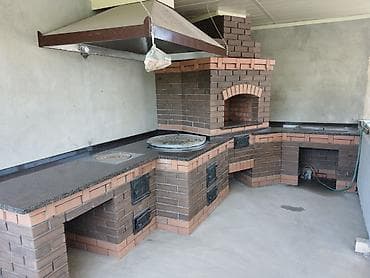 silver kitchen: Уличный кирпичный кухонный комплекс/мангальная зона под навес или — 2