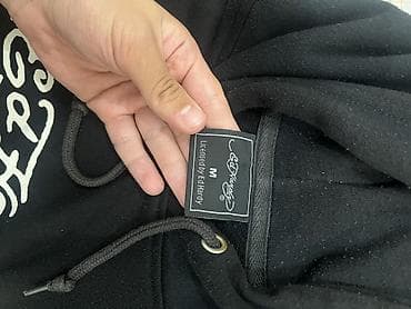 селена: Архивное Ed hardy черное худи с большим принтом на спине размер М — 3