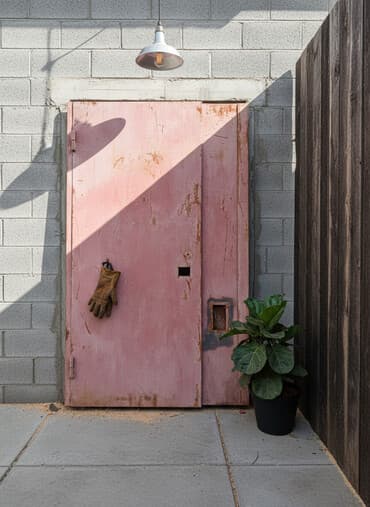 шкаф для одежды и обуви в прихожую: Металлическая дверь (щит) промышленного типа. - Материал: сталь — 3