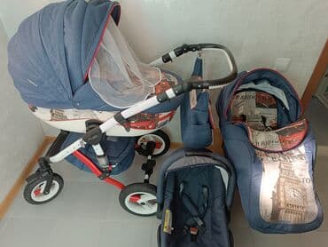 Коляска, цвет - Голубой, Б/у
