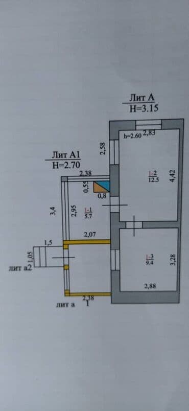 сдам пол дома дом без посредников в бишкеке: Дом, 30 м², 2 комнаты — 1