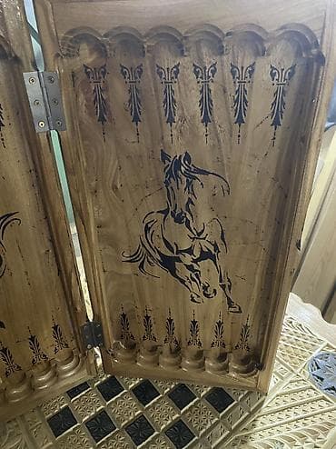 нард: Набор деревянных нард с уникальной резьбой, изображающей львов, орлов — 1