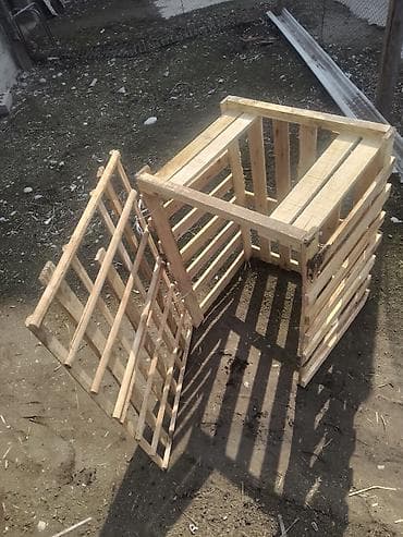 Кошки: Клетка для кур из дерева. - Размеры: 84 × 50 × 60 см - Материал — 2